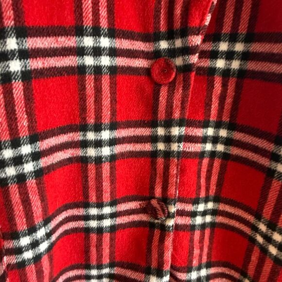 Tartan Plaid Shacket Womens Size S Red Button Front Preppy Academia Active USA - Picture 6 of 15